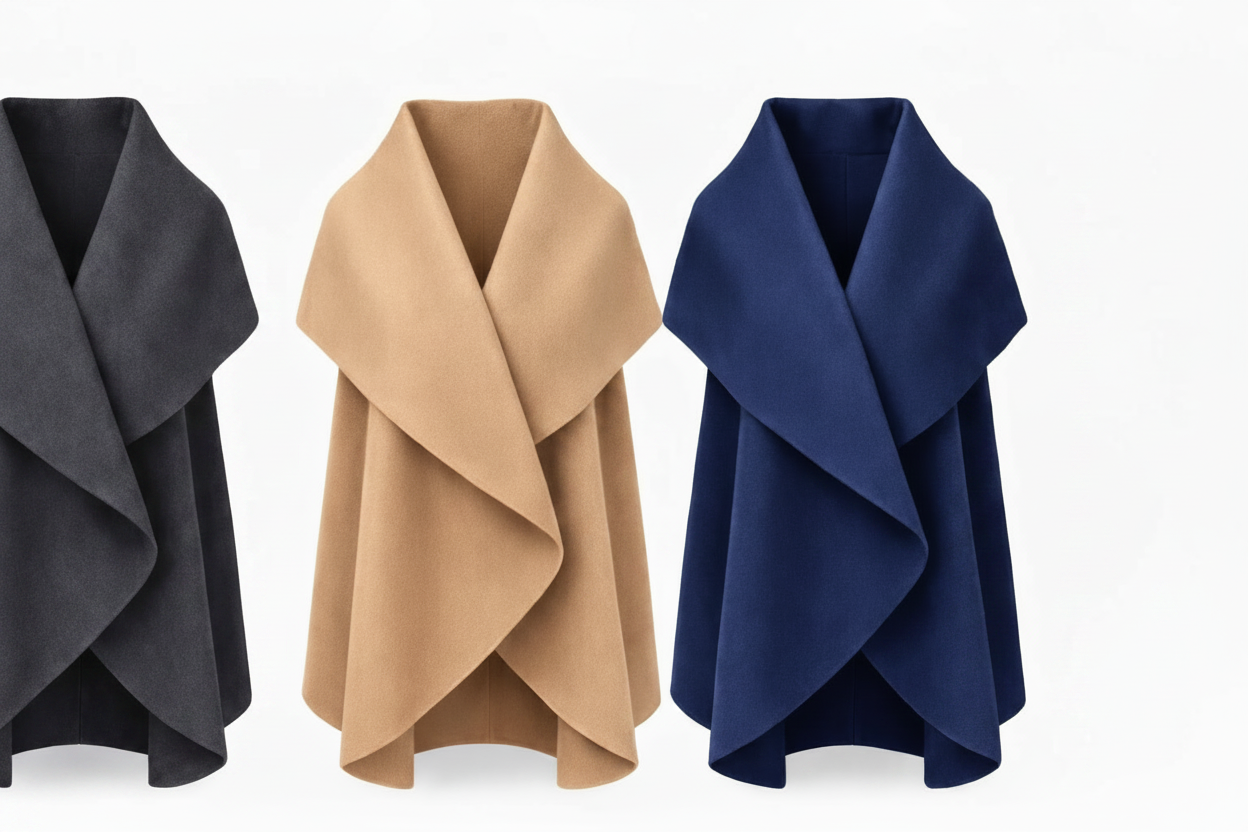 Charcoal, camel and navy cape bundle